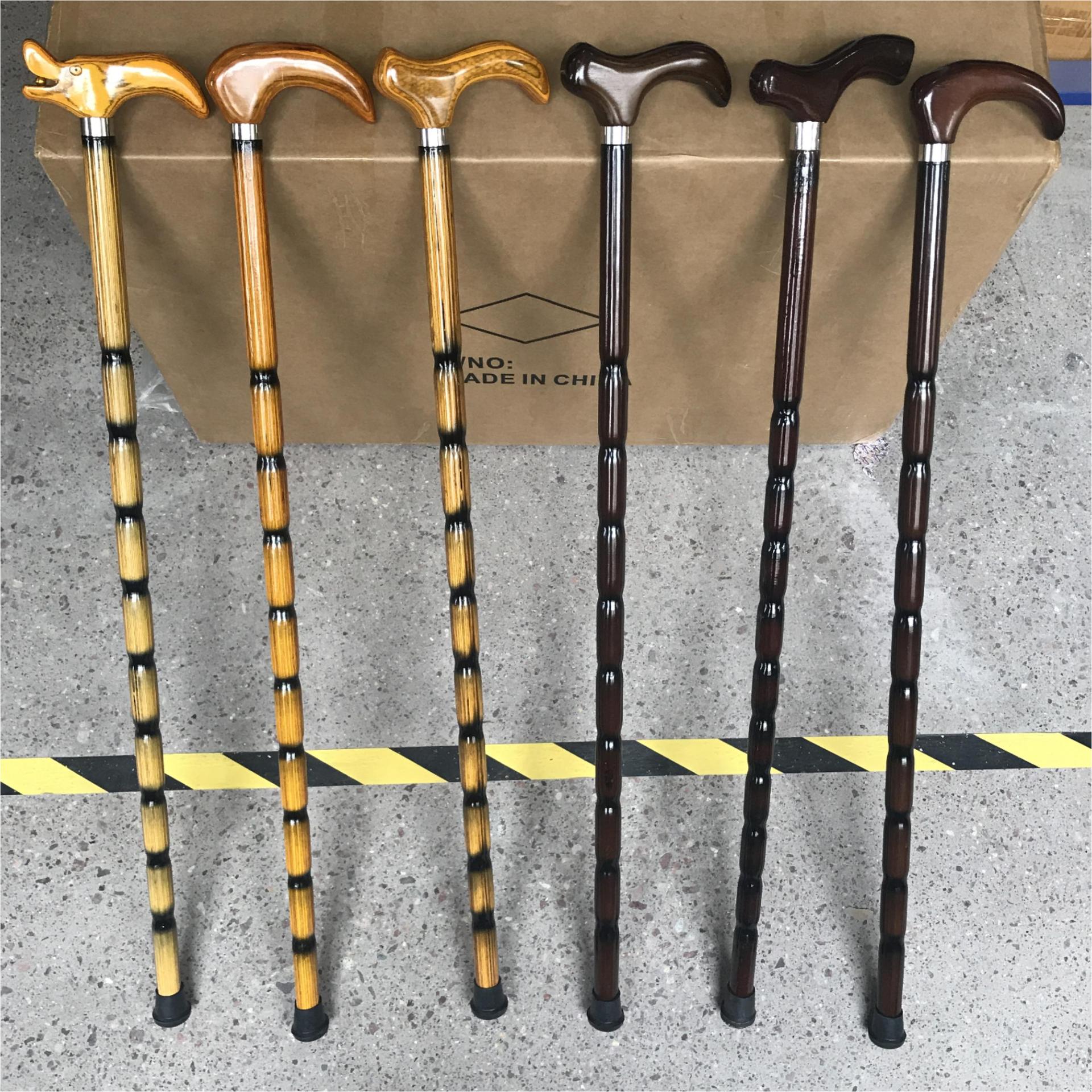 热销自产实木拐杖 木质登山杖老人礼品龙头拐杖咖啡色葫芦节拐杖