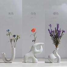 陶瓷花瓶白色小清新干花满天星插花现代水培客厅欧式摆件家居装饰