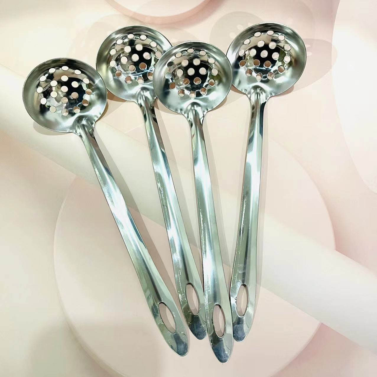 6cm Non-Magnetic Colander Stainless Steel Colander Household Kitchen Spoon Hot Pot Spoon 2 Yuan Supply