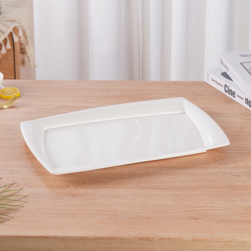 Creative Nordic Shaped Household Tea Set Tray Melamine Fruit Snack Dish Imitation Porcelain Tableware Tray Melamine Plate