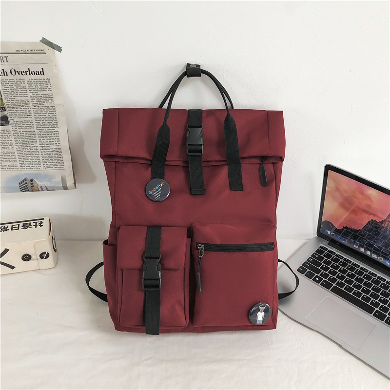 Schoolbag Male Ins Trendy Cool College Student Trendy Brand Backpack Junior High School Student Large Capacity Korean Style Harajuku Students Backpack Female