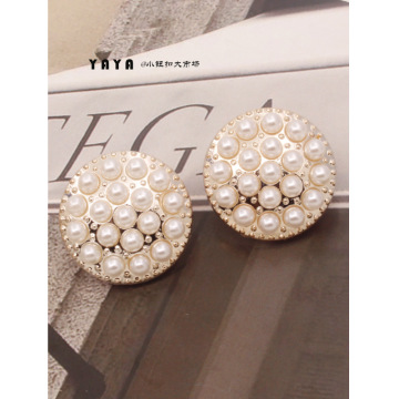 圆形pvc珍珠扣大衣花扣高档韩版西装外套开衫百搭装饰纽扣-阿里巴巴