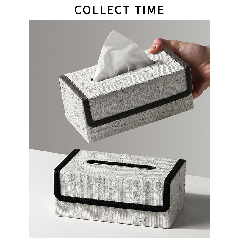 现代简约纸巾盒餐厅纯色创意纸巾套卫生间中大号桌面商用抽纸盒