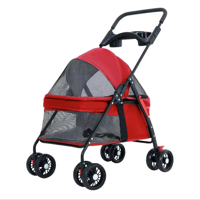 Pet Stroller out Puppy Trolley Dog Walking Car Small Portable Foldable Cat Dog Luggage Trolley