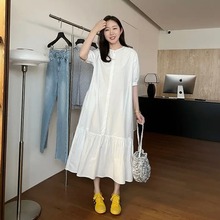 Widelia 春夏韩版法式浪漫遮肉显瘦气质衬衫宽松连衣裙7222