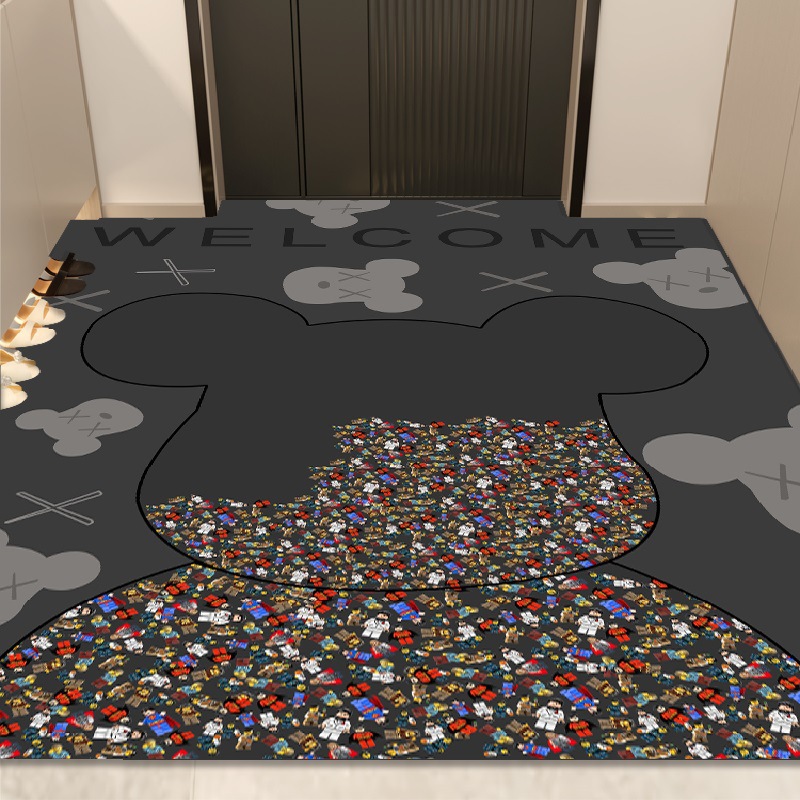 Entrance Door Mat Doorway Entrance Foot Mat Entry Door Mat Entrance Carpet Stain Resistant PVC Scrub Household Mat