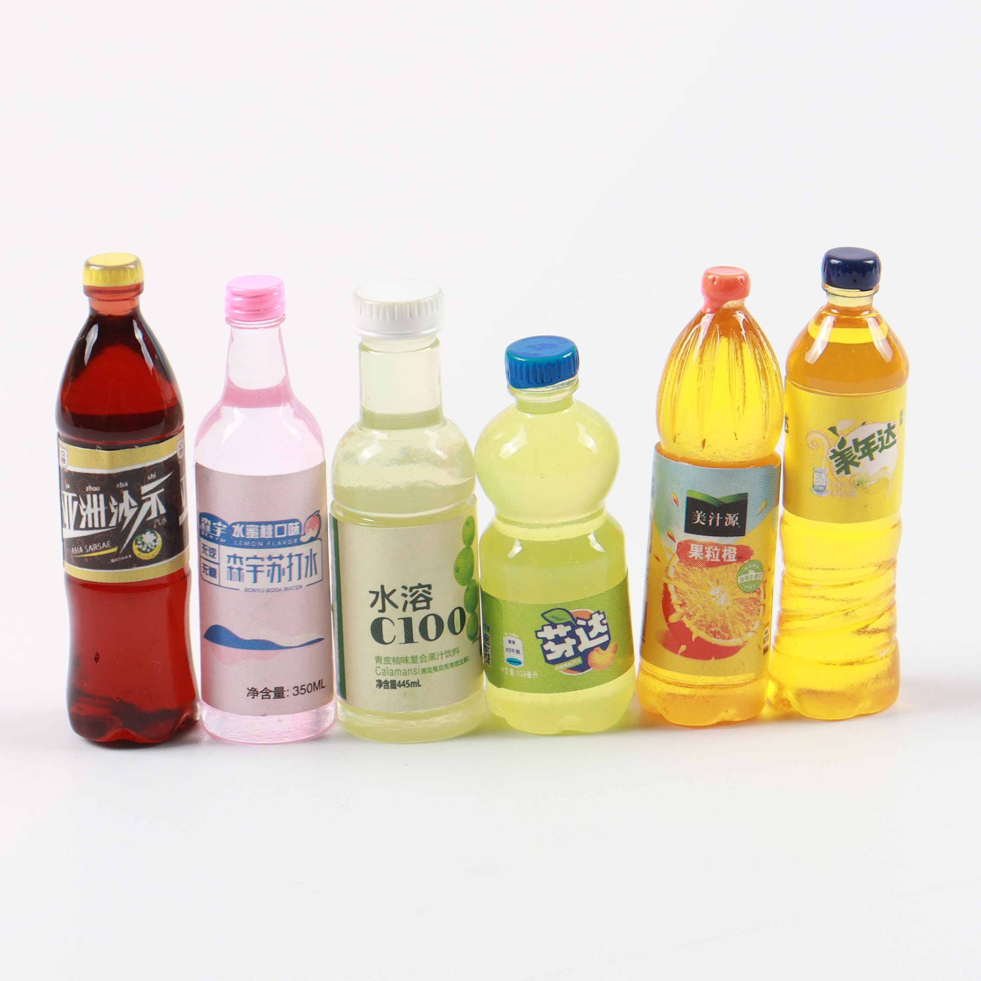 Diy Simulation Mini Cute Resin Beverage Bottle Small Bottle Phone Case Keychain Hairpin Decorative Material Wholesale