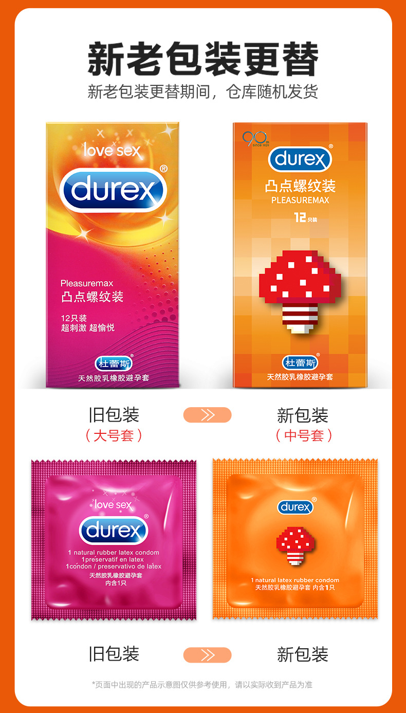 杜蕾斯避孕套凸点螺纹装3/12只情趣大号 大颗粒 成人用品男用套套