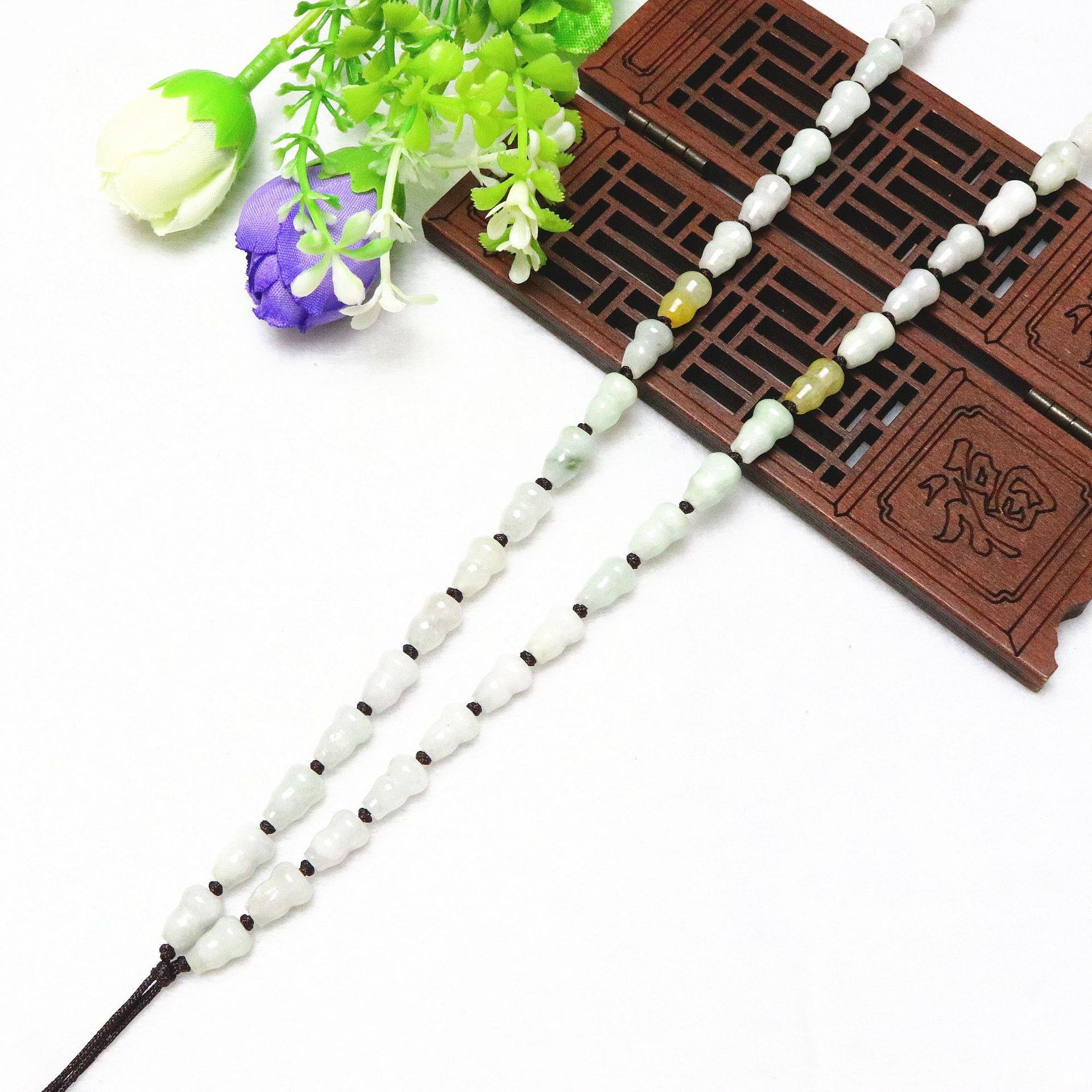 创意款天然翡翠葫芦编织吊坠绳a货复古项链绳民族风吊坠挂绳批发