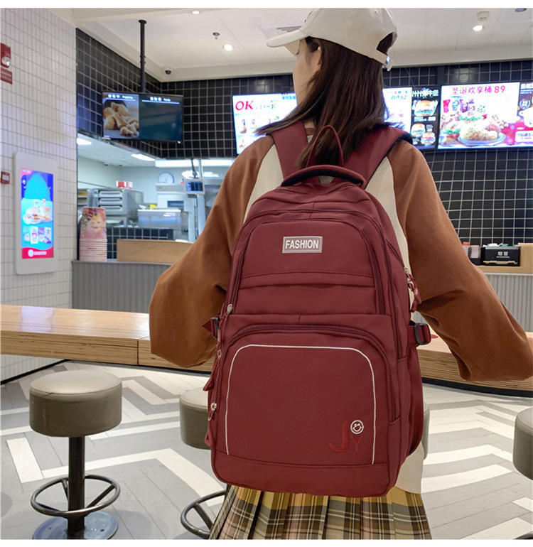 2023 New Korean Style Student Schoolbag Versatile Stain-Resistant Large Capacity Good-looking High School Junior High School Student Backpack