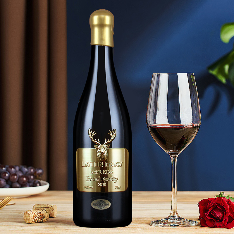 【一件代发】拉图系列法国原酒进口红酒鹿王干红葡萄