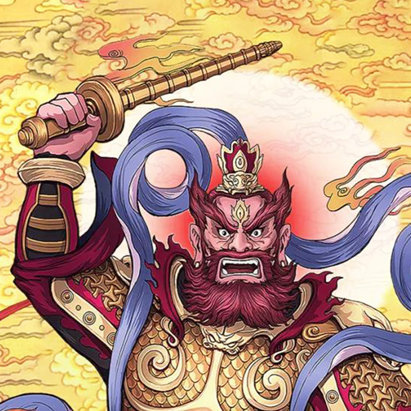 王灵官神像家用供奉挂画雷神火神道教护法王天君佛像