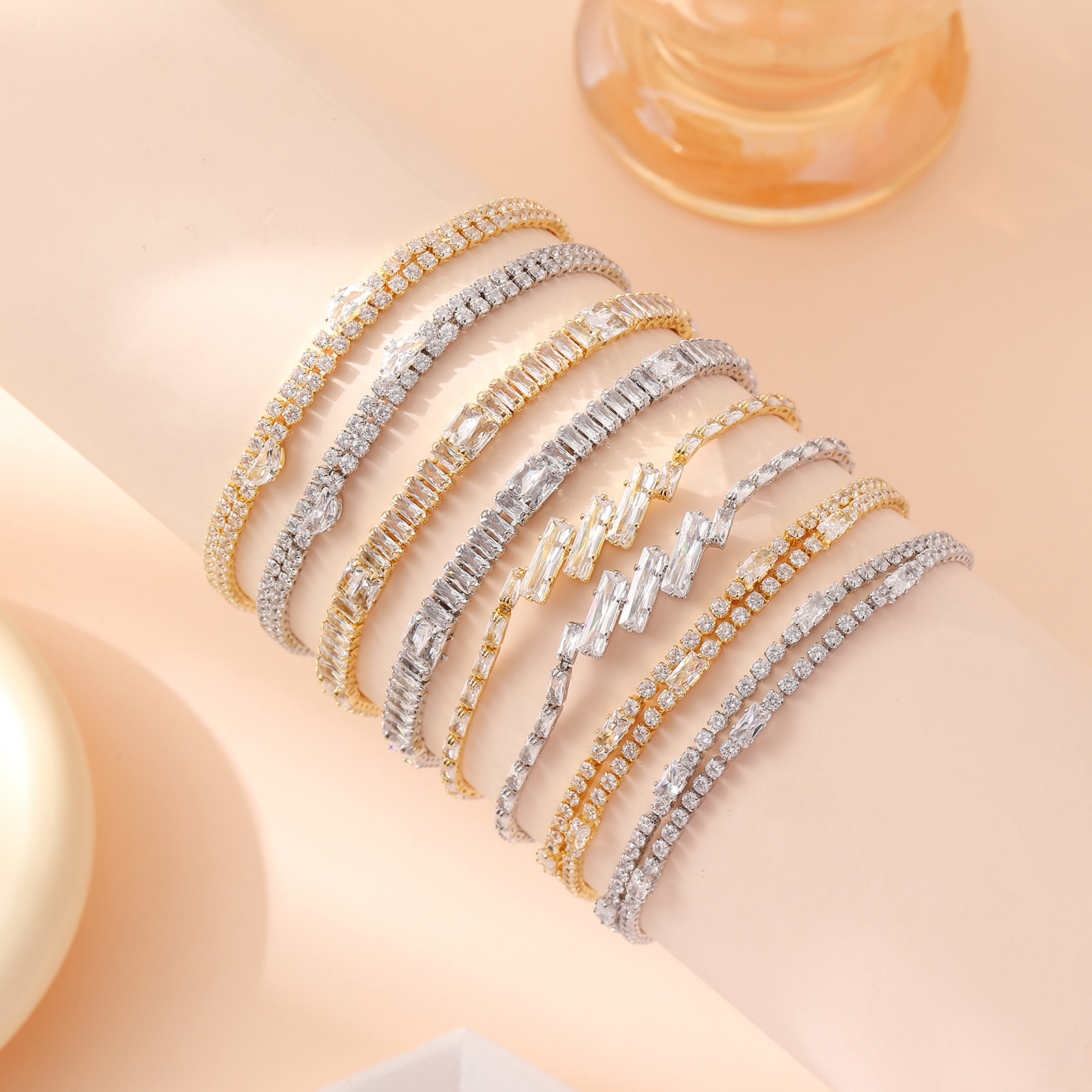 高级感锆石手链女款ins小众设计不规则简约百搭韩版新款女手饰