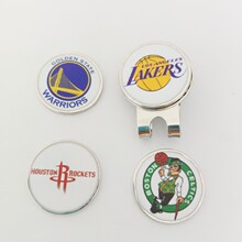 跨境饰品NBA队徽  NBA篮球马克      金属波丽漆UV印刷磁铁扣队徽