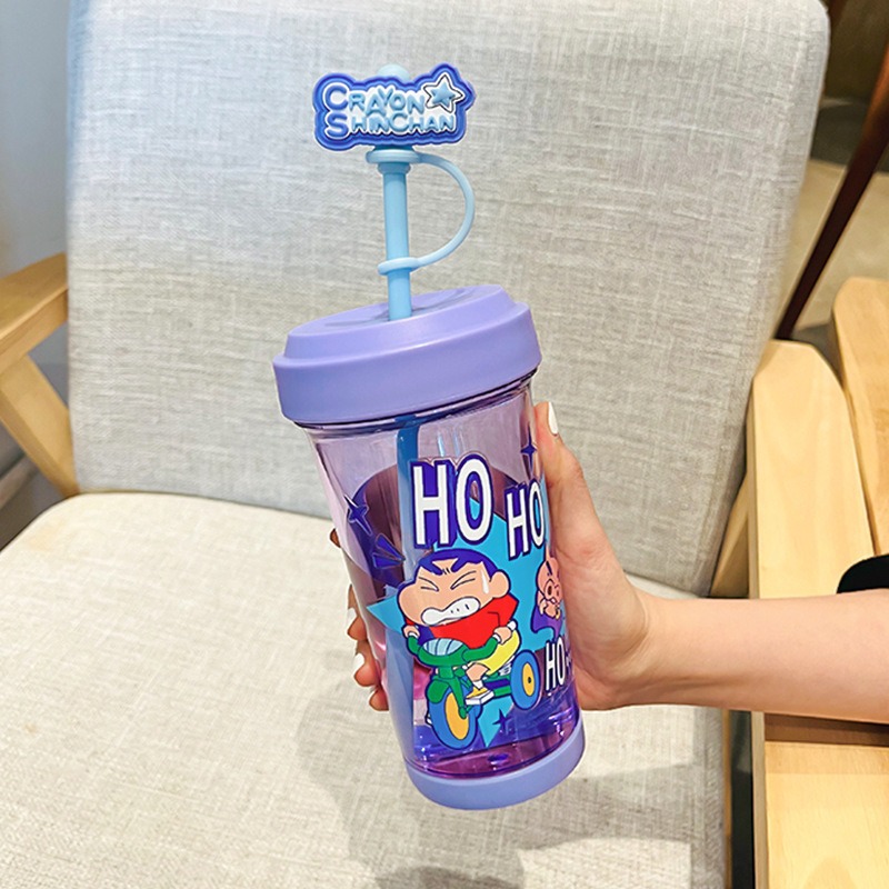 Crayon Xiaoxin Good-looking Large-Capacity Water Cup Student Children Portable Cup High Temperature Resistant Cute Straw Cup Cup