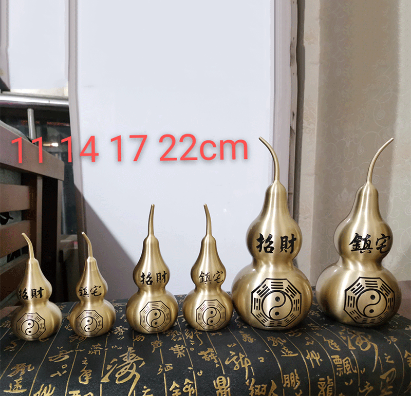 Manufacturers Supply Large and Small Copper Gourd Ornaments Gourd Car Ornaments Automobile Hanging Ornament Creative Hollow Copper Gourd Pendant