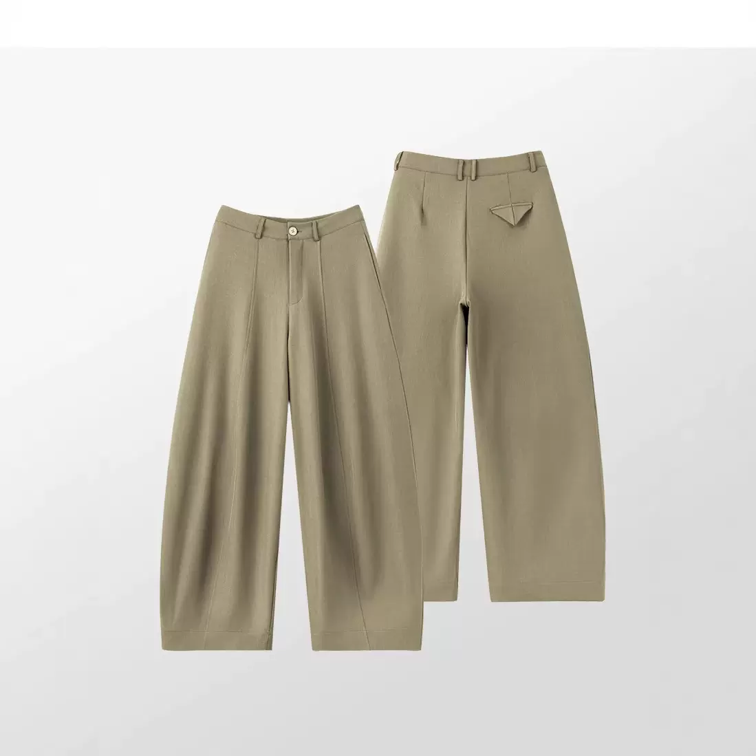 垂感宽松弯刀西装裤阔腿裤女2026春夏新款老钱风窄版直筒镰刀裤子