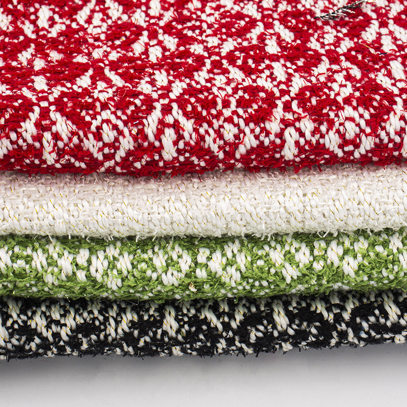 新款针织面料服装帽子粗针毛线面料亮丝粗纺外套大衣布料批发