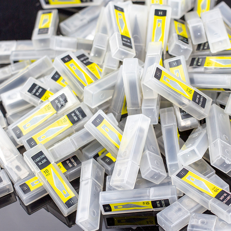 11#30°角刀片模型雕刻刀笔刀裁纸刀手机贴膜刀片替换刀片一盒5片