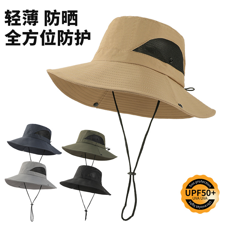 [hat hidden] sun protection fishing cap men‘s sun-shade alpine cap summer outdoor quick-drying breathable big brim fisherman hat