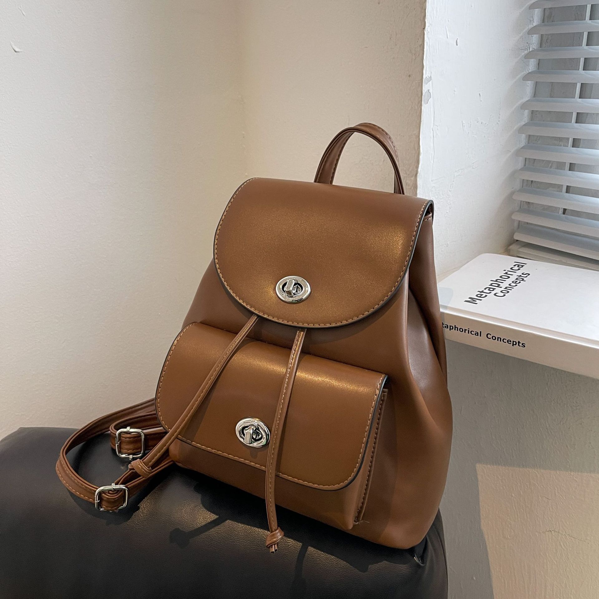 New PU Leather Fashion Trendy Backpack