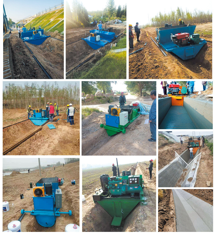 自走式矩形渠道衬砌机现浇混凝土水沟滑模机全自动排水渠成型机