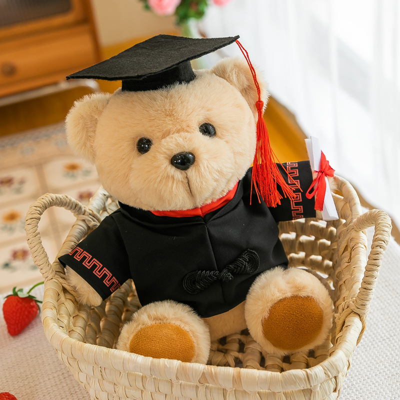 Dai Doctorial Hat Little Bear Doll Doctor Bear Plush Toy Teddy Bear Graduation Bear Doll Graduation Season Gift Logo