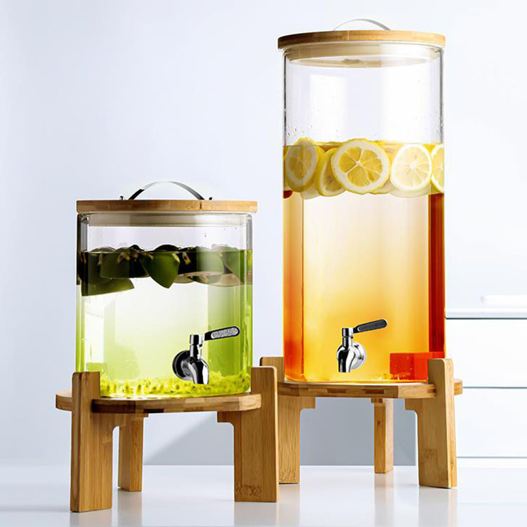 可乐桶容器玻璃凉白开饮水桶泡酒桶酒吧带龙头饮料桶冷水密封桶