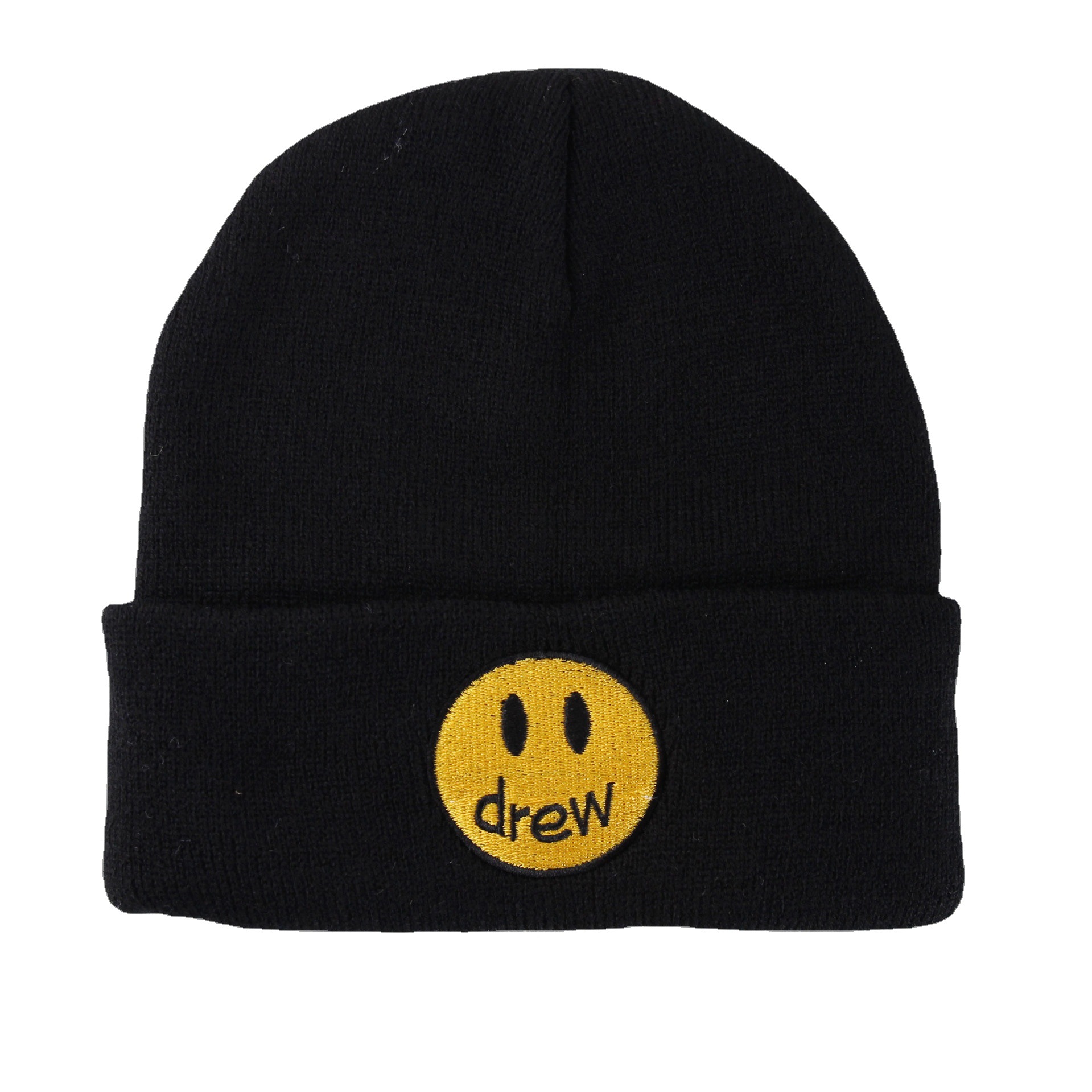 欧美明星比伯同款drew笑脸针织帽男女情侣嘻哈冷帽秋冬保暖毛线帽