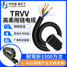 TRVV高柔性拖链电缆2345芯0.3 0.75 1.5平方机器人电缆坦克拖链线