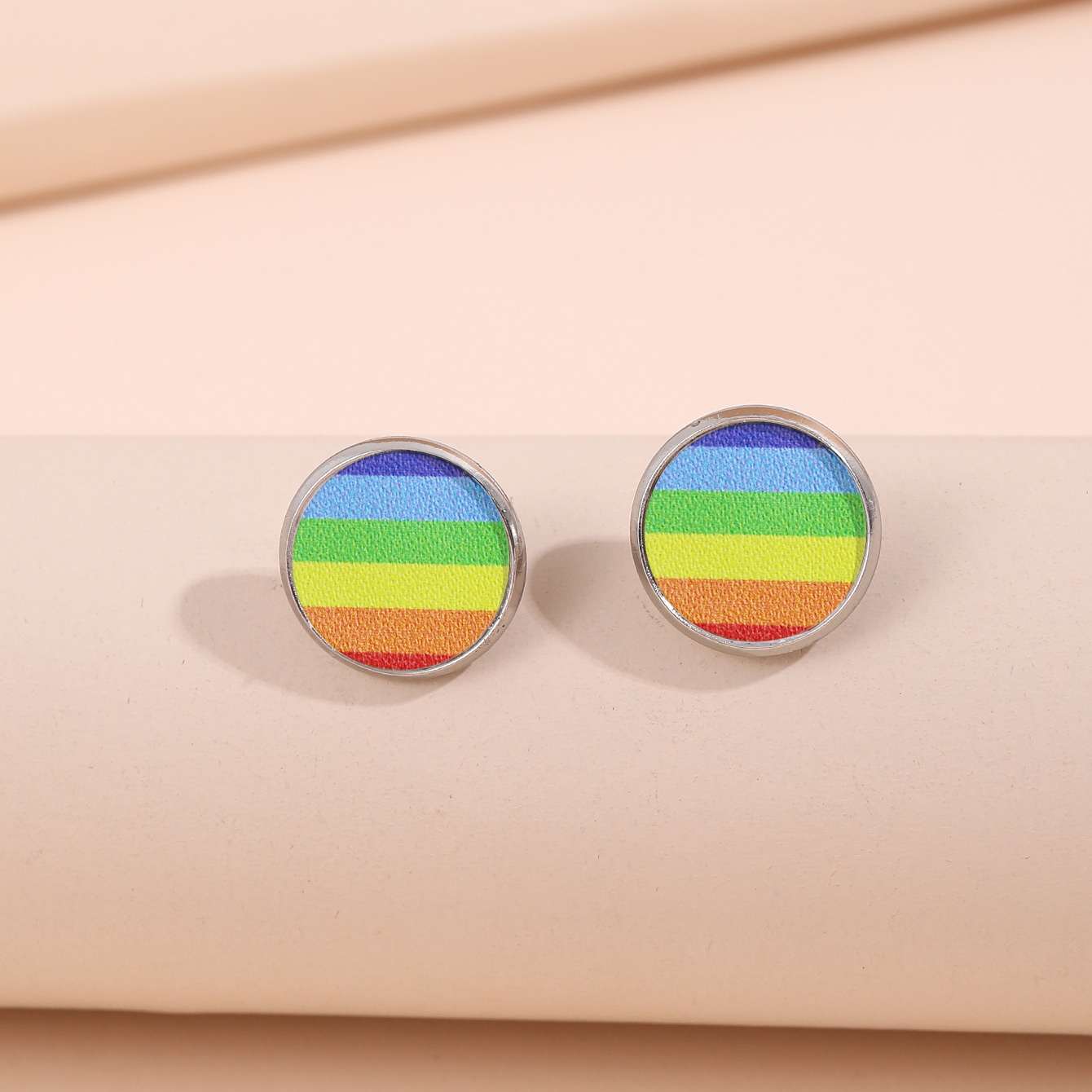 Pride Festival Rainbow Striped Love Butterfly Water Drop Flag Stud Earrings Colorful Cross-Border Earrings Earrings Amazon