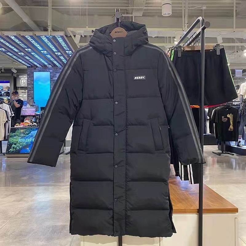 反季清仓nerdy羽绒服女中长款韩版学生白鸭绒连帽情侣款厚外套潮