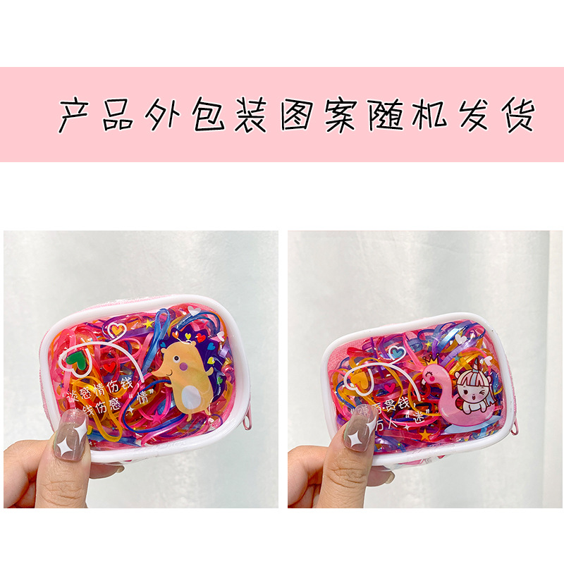 New Disposable Small Rubber Band 100 Pieces Baby Basic Head Rope Children's High Elastic Rubber Band Candy Color Hair Band