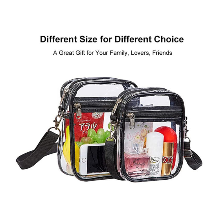 Cross-Border Amazon PVC Shoulder Crossbody Transparent Storage Bag Beach Sports Transparent Bag Travel Bag Customization