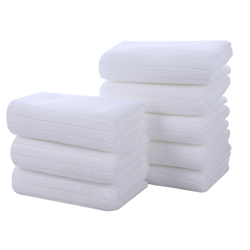 White Towel Wholesale Hotel Bath Hotel Disposable Microfiber Lint-Free Food Factory White Towel Square Washcloth