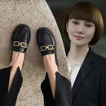 乐福鞋2023新款薄款英伦风厚底小皮鞋日系高级韩版豆豆鞋ins学生