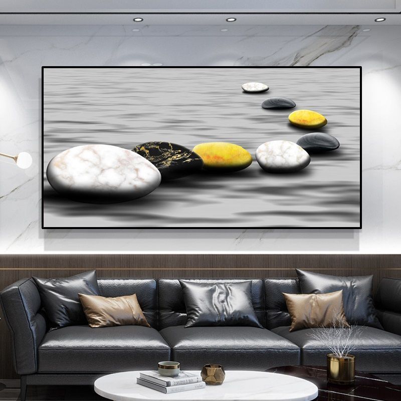 客厅沙发墙装饰画横版石来运转新中式客厅装饰画墙画轻奢壁挂画