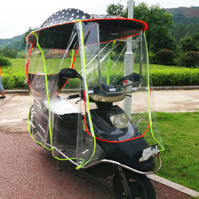 电动车遮阳伞雨披电动车雨棚蓬电瓶车雨伞雨帘踏板摩托车前挡风罩