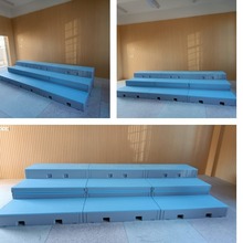 PE塑料合唱台阶学校新款移动翻转折叠阶学校教室移动三层舞台阶