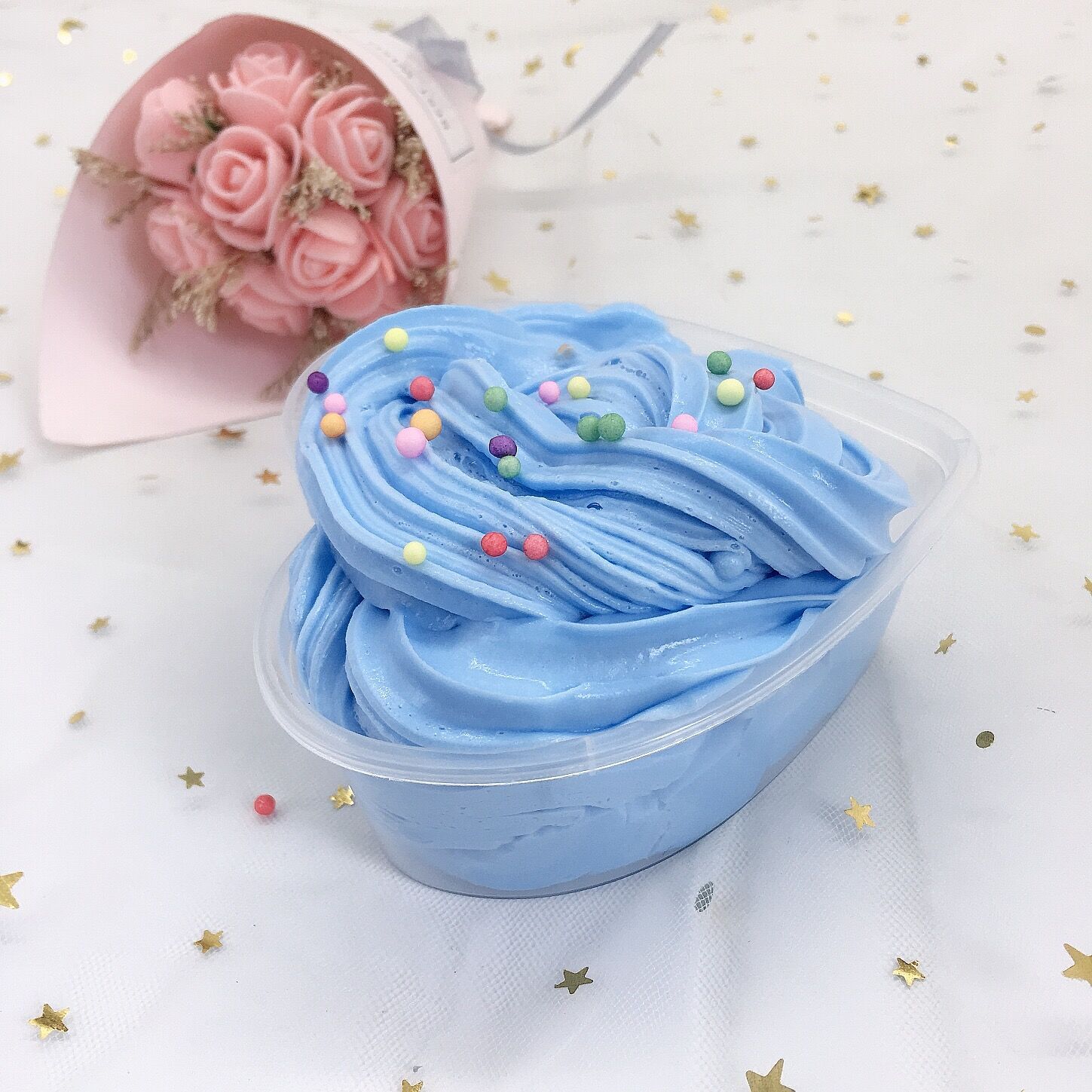 2021心形网红解压棉花泥越玩越大史莱姆slime泡芙泥起泡泥拉面泥