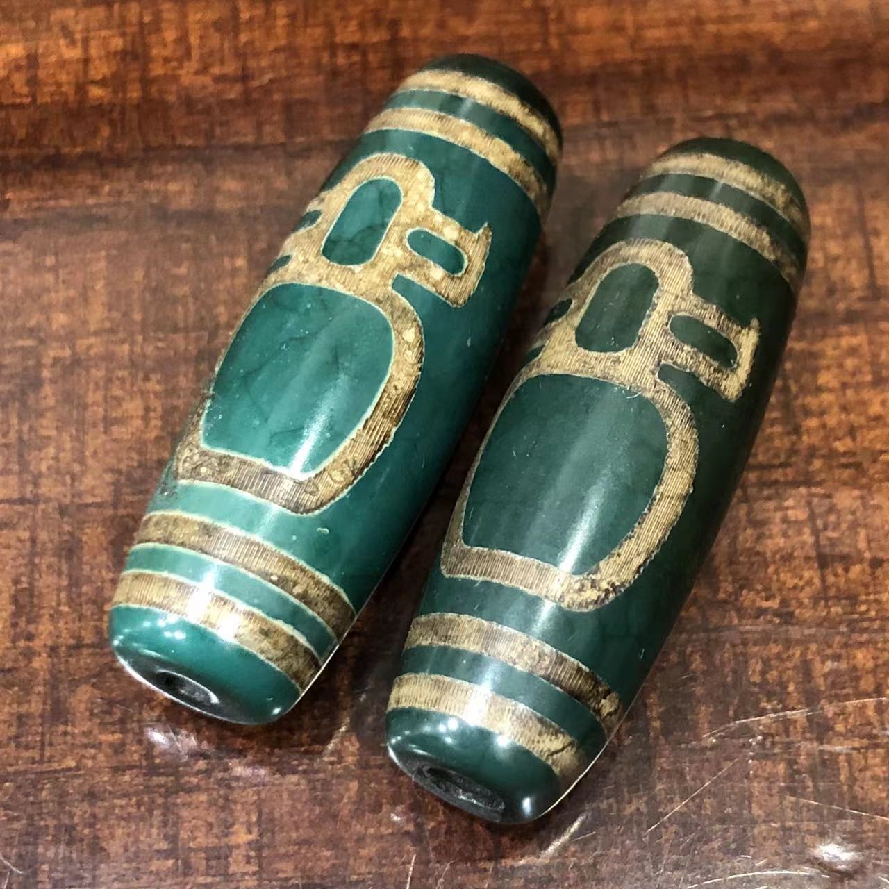 批发藏传玛瑙亮面龙纹40mm绿色才神天珠散珠菩提佛珠diy配饰-阿里巴巴