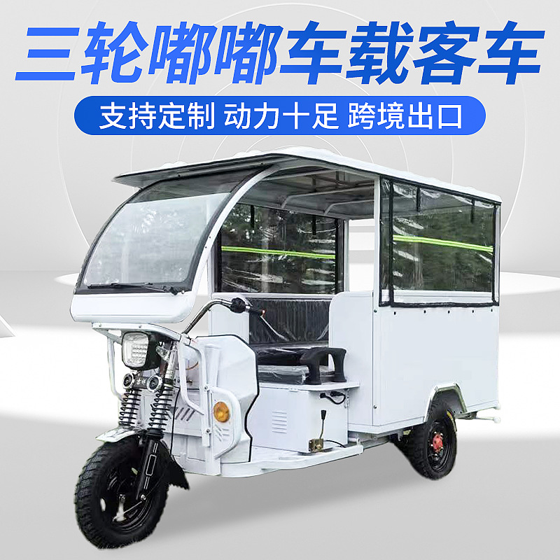 电动载客雨棚多人座旅游观光外贸嘟嘟车出口单排电动三轮车载客车