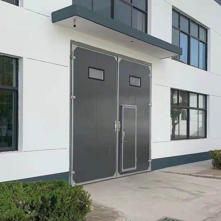 厂房平开门车间钢大门压型防火大门工业平开门边框为密封镀锌型材