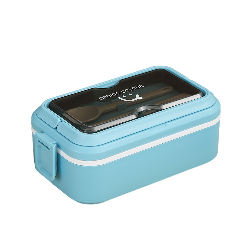 Double-Layer Multi-Layer Lunch Box Microwave Oven Separated Plastic Portable Office Worker Student Stainless Steel Lunch Box Japanese Lunch Box