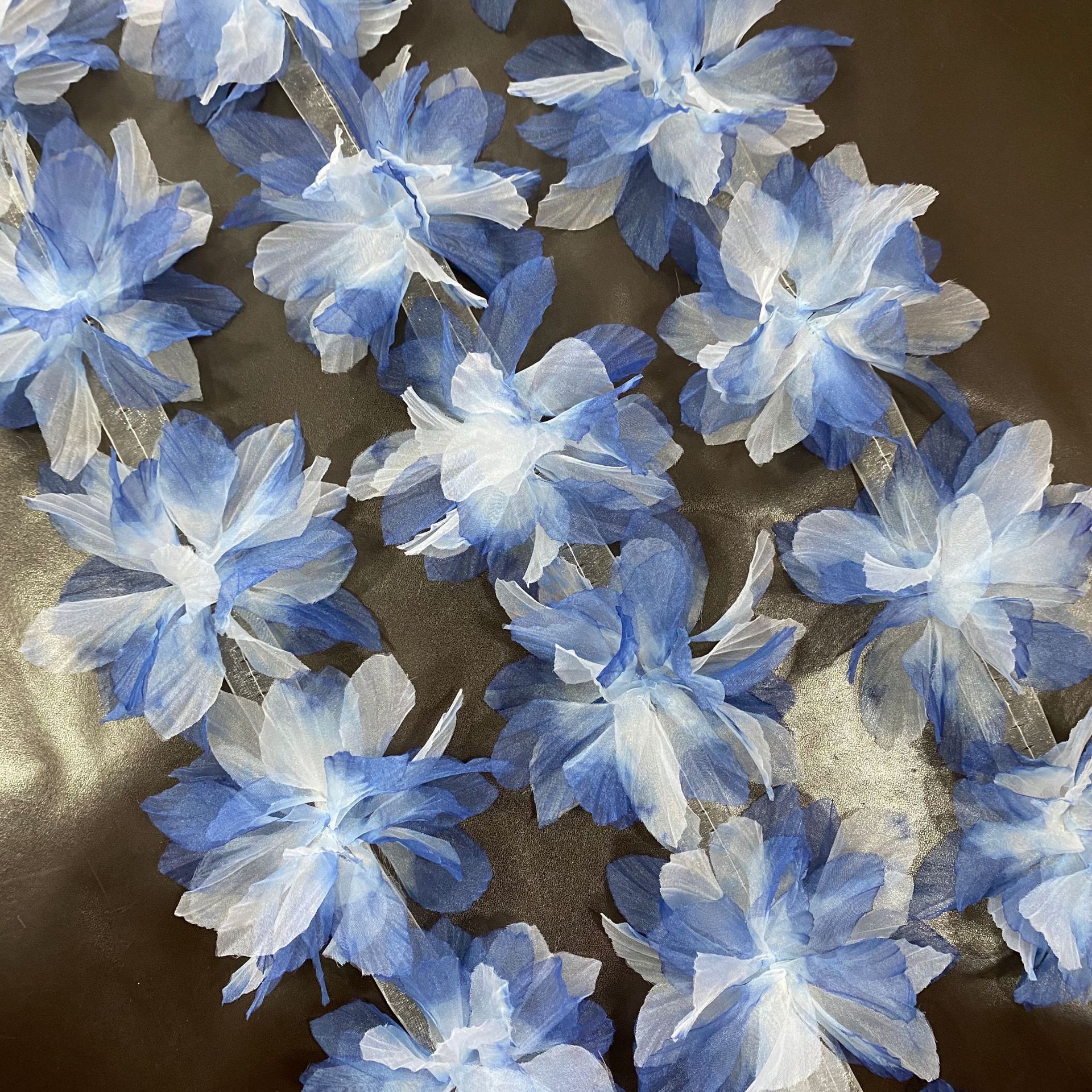 立体花瓣渐变欧根纱花边diy手工花服装辅料装饰花芭蕾舞蹈裙