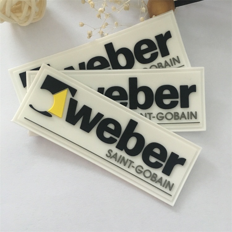 韦博硅胶立体多色滴胶 logo车缝标 服装箱包胶章 徽章来图生产