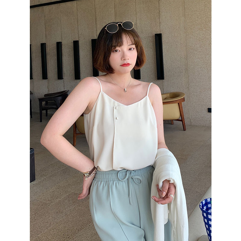 微胖大码雪纺吊带背心女胖mm2021夏季新款宽松显瘦内搭上衣休闲潮