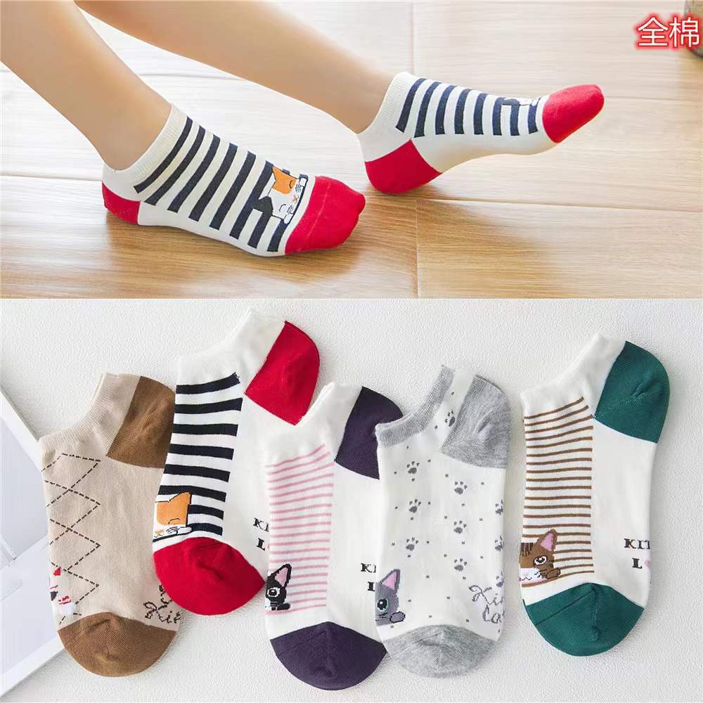 Spring and Summer New Boat Socks Women Japanese Cute Cotton Socks Korean Socks Low Top Shallow Mouth Pink Socks Women Ins Wholesale