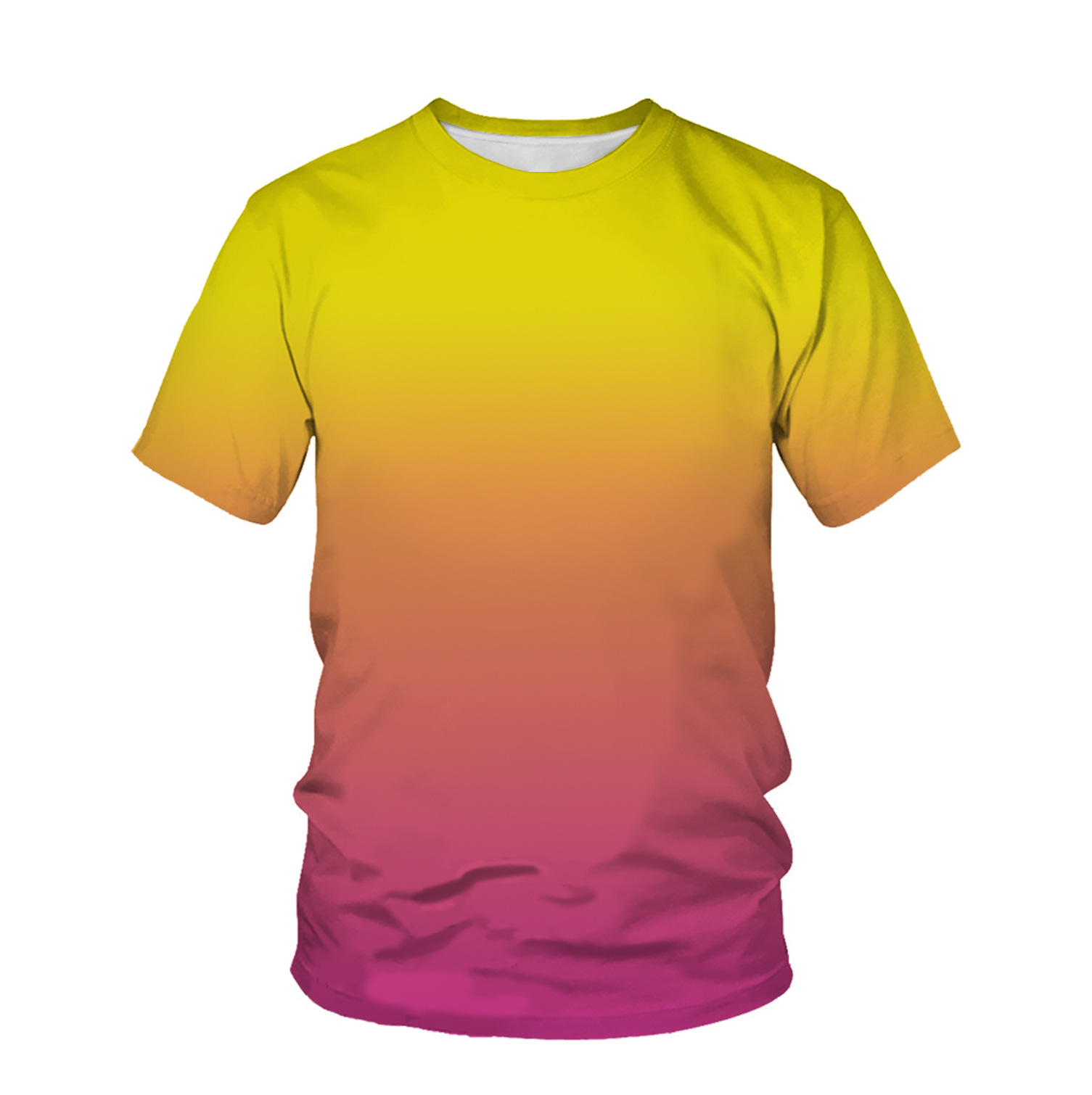 夏季新款纯色t恤渐变色休闲时尚圆领男士短袖厂家直销
