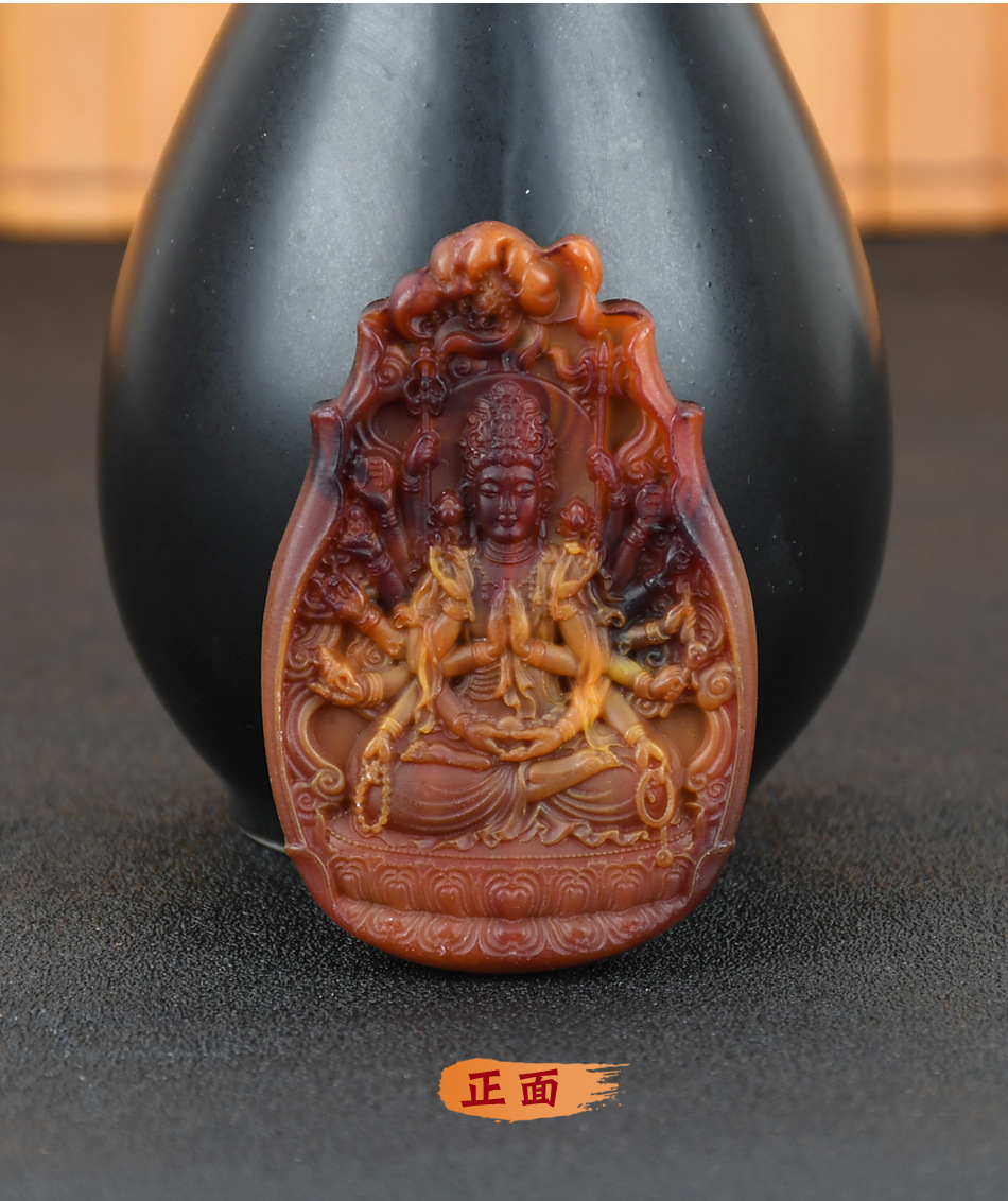 二代琥珀蜜蜡龙涎香吊坠项链毛衣链佛牌摆件高档会销礼品直播款